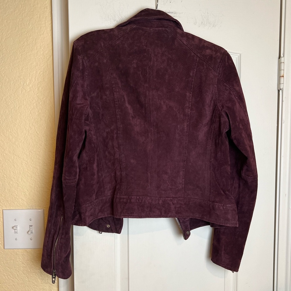 BLANK NYC Plum Suede Leather Moto Biker Jacket Size M - Picture 3 of 9
